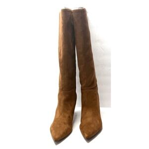 Marc Fisher Women's Leata Tall Pointy Toe Boots Dark Natural Size 10M NWT/BOX